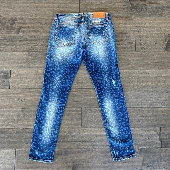 PIERRE BALMAIN Leopard Print Skinny Distress Jeans - Picture 3 of 16